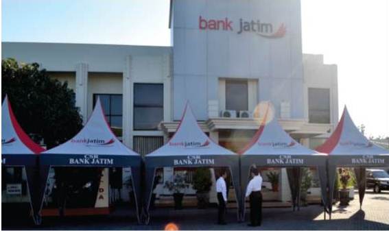 bank jatim support cone tent for street vendors nganjuk