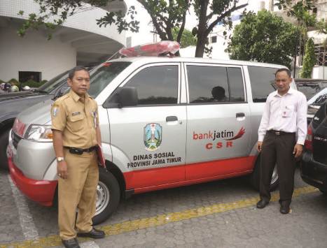 Ambulances of the Bank Jatim for the Elderly Transportation