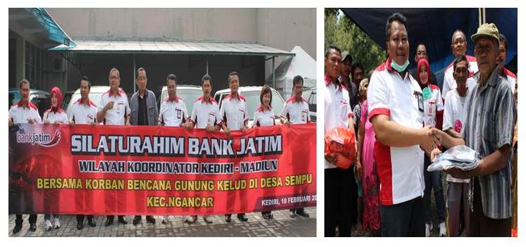 Bentuk Peduli Bank Jatim Wilayah Koordinator Kediri-Madiun terhadap Bencana Gunung Kelud